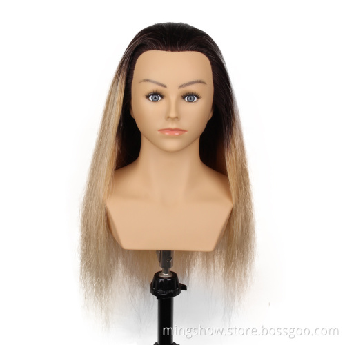 mannequin with human hair training dummy head